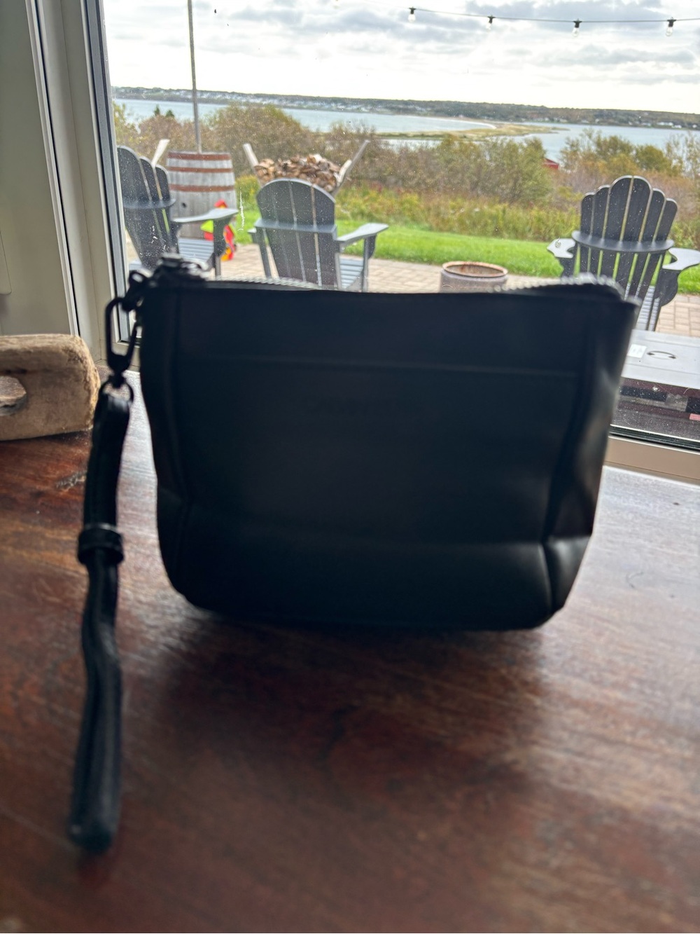 Calvin Klein Classic Black Wristlet Clutch with Detachable Strap